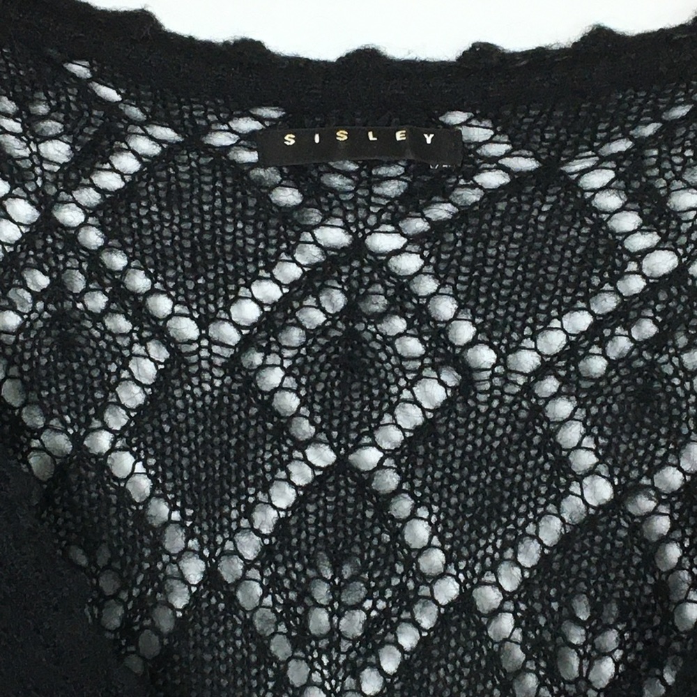 Vintage Y2K Boho Lacy Knit Cardi Cami Combo SISLEY - Picture 3 of 16